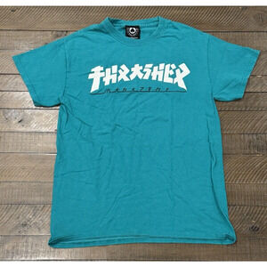 Thrasher Skateboard Magazine SF Teal/Jade Japanese T-Shirt - Men's Size S
